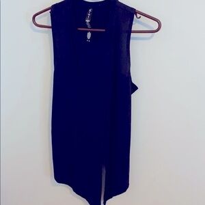 Zobha Black Split in Front Sleeveless Tank Top L